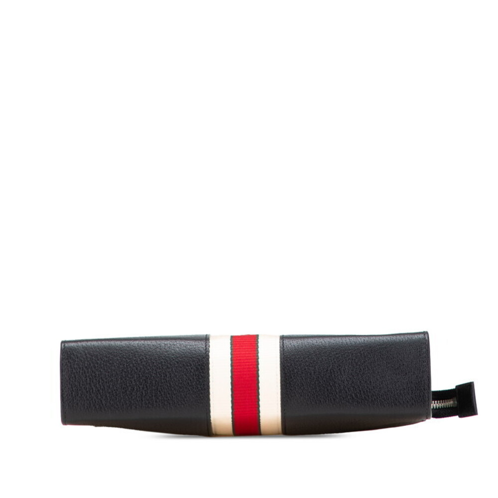 Gucci Web Stripe Clutch Bag Shoulder Black Leather - Picture 3 of 9